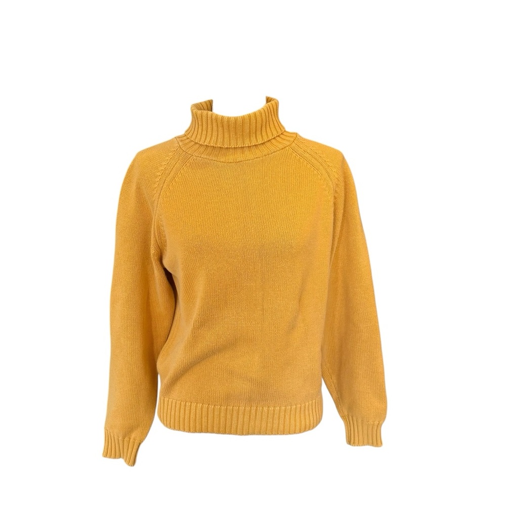 Vintage Lands’ End Women's Mustard Turtleneck Sweater size small
